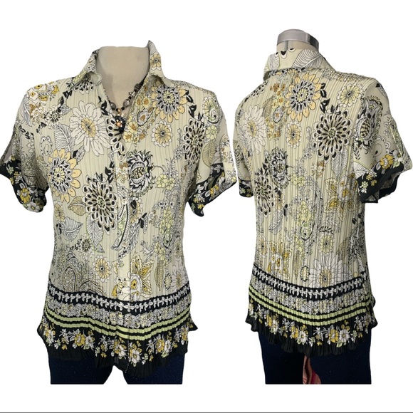 Mandee Multicolour Short Sleeves Blouse Size Sp - Picture 1 of 10